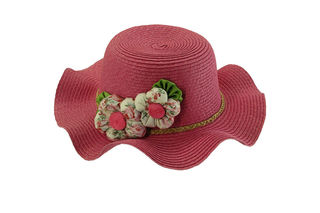 Girls Pink Flower Sun Hat