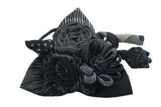 Navy Flower Brooch