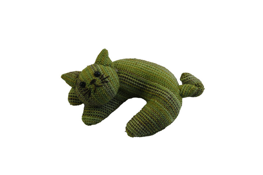 Green Sleeping Cat brooch