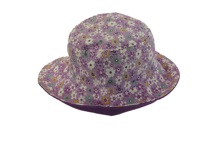 Girls Purple Daisy Sun Hat