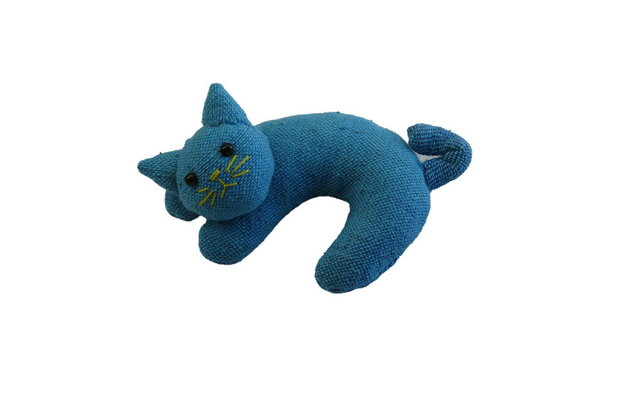Blue Sleeping Cat Brooch