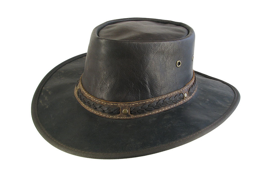 Kangaroo foldable Leather Barmah Hat